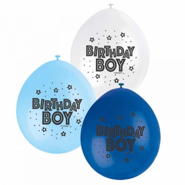 Luftballons Birthday Boy, 10 Stk.