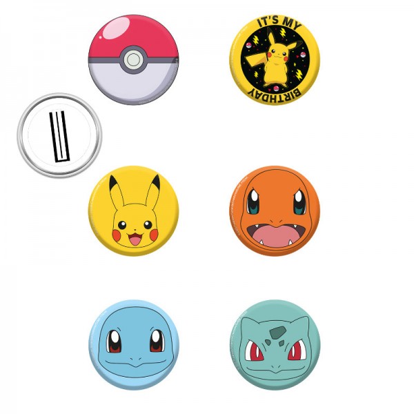 Badges Pokémon, 8 pcs.