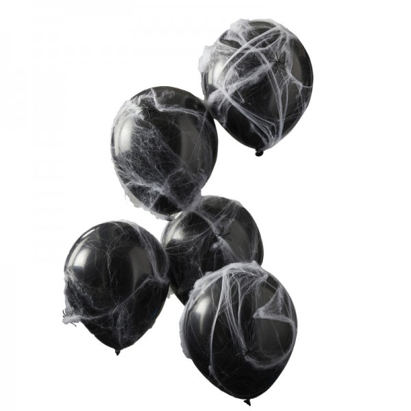 Luftballons Spinnennetz schwarz, 5 Stk.