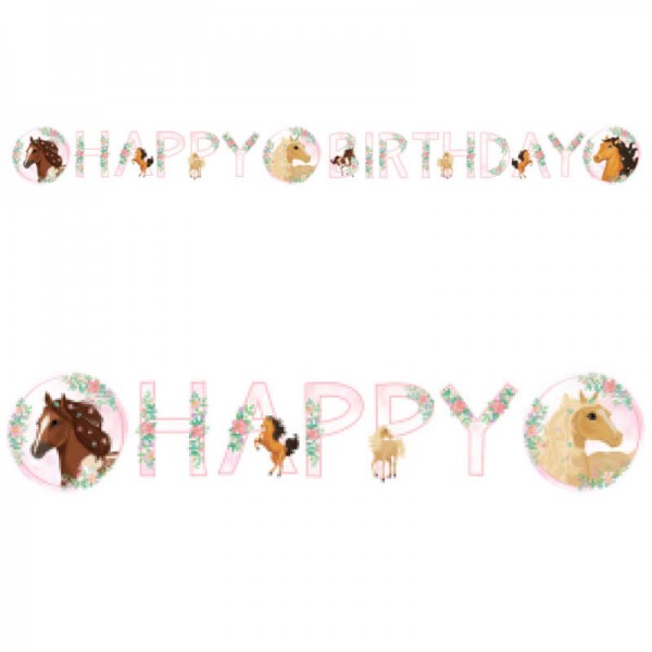 Girlande Pferdetraum Happy Birthday