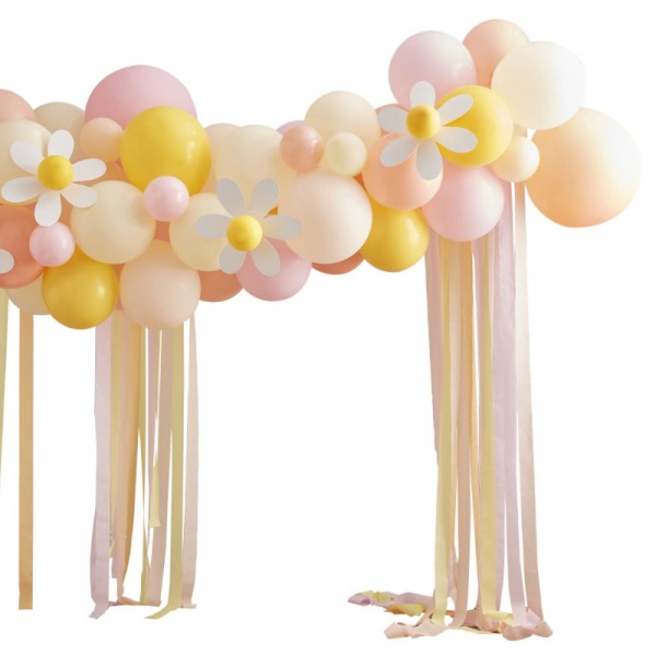 Ballonbogen Pastell & Gänseblumen