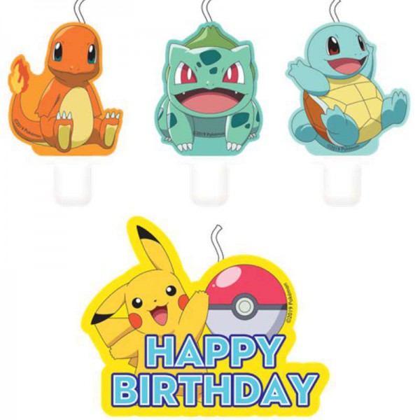 Geburtstagskerzen Pokémon, 4 Stk.