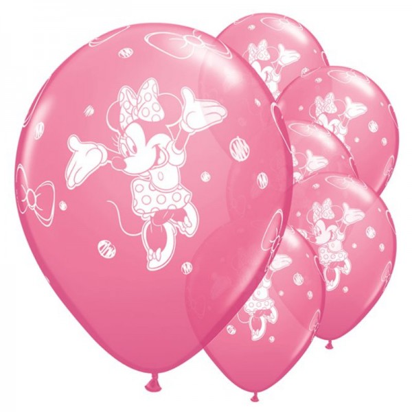 Luftballons Minnie Maus Happy Birthday, 6 Stk.
