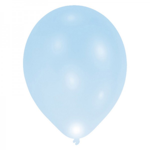 Luftballons LED Himmelblau, 5 Stk.