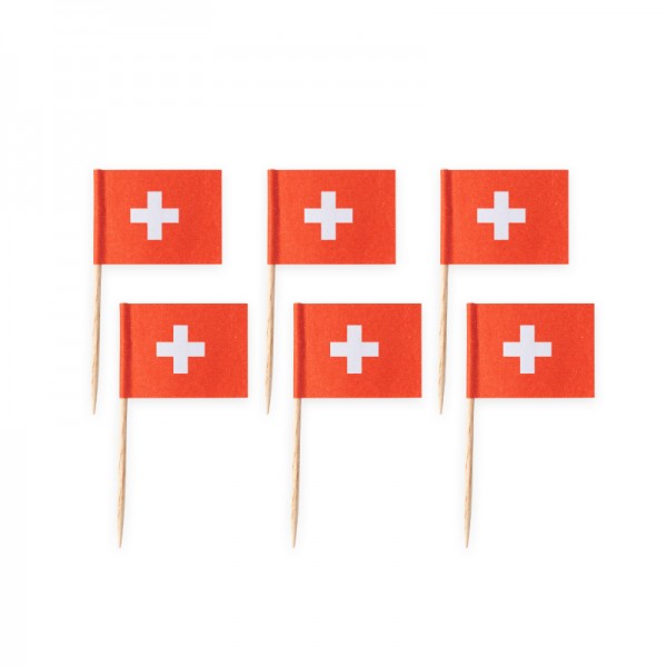 Partypicker Schweiz Flaggen, 50 Stk.