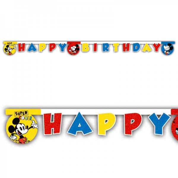 Girlande Happy Birthday Micky Maus Super Cool