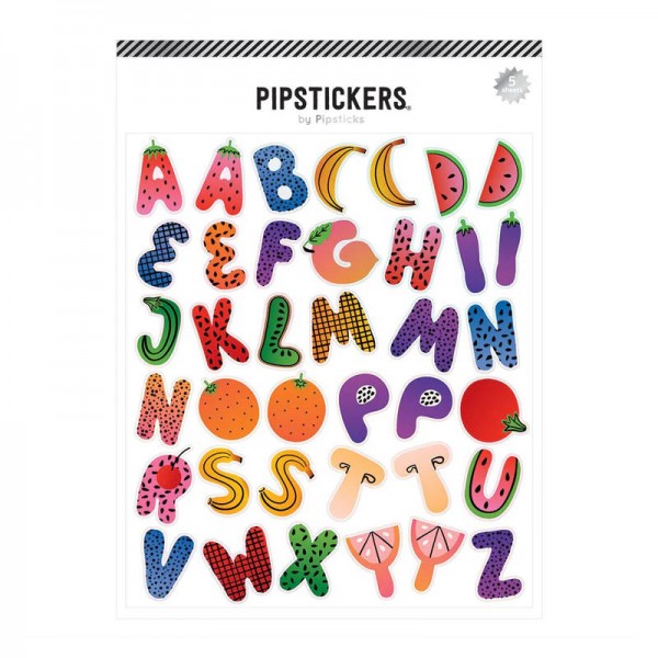 Sticker Früchte-Alphabet Gross, 5 Stk.