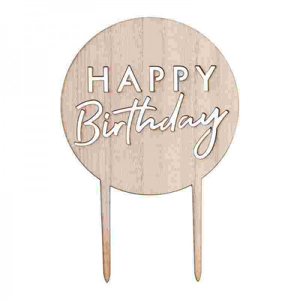 "Cake Topper ""Happy Birthday"" Holz"