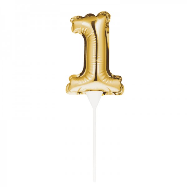 Cake Topper Zahlenballon 1, gold