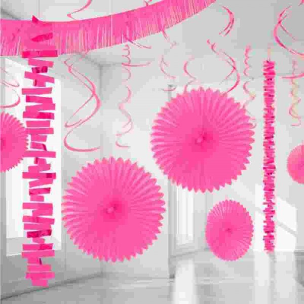 Partyraum-Dekoset rosa, 18 tlg.