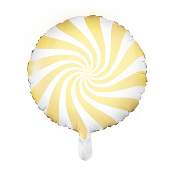Folienballon rund Gelb & Weiss