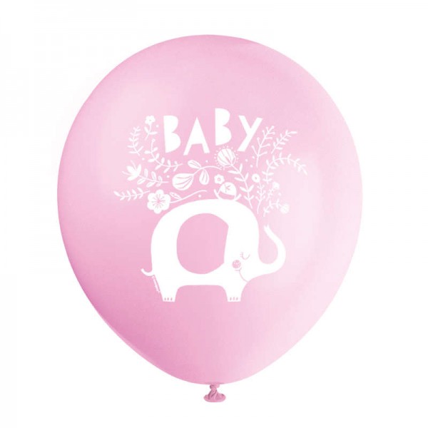 Luftballons Babyfant rosa, 8 Stk.