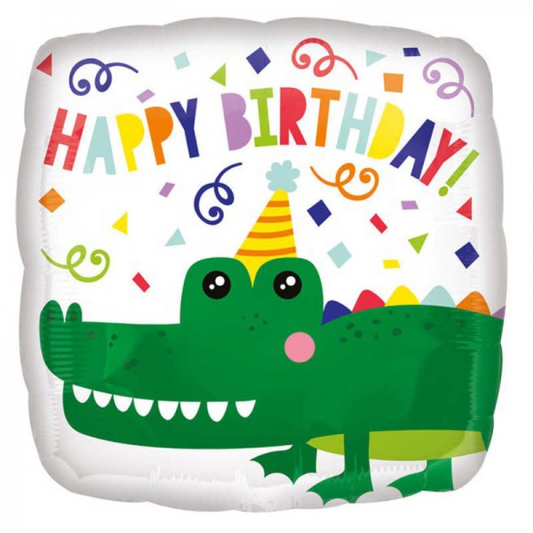 Folienballon Happy Birthday Krokodil