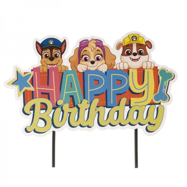 Cake Topper Paw Patrol Happy Birthday