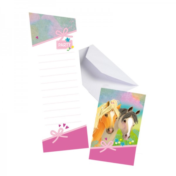 Einladungskarten Pony Party, 8 Stk.
