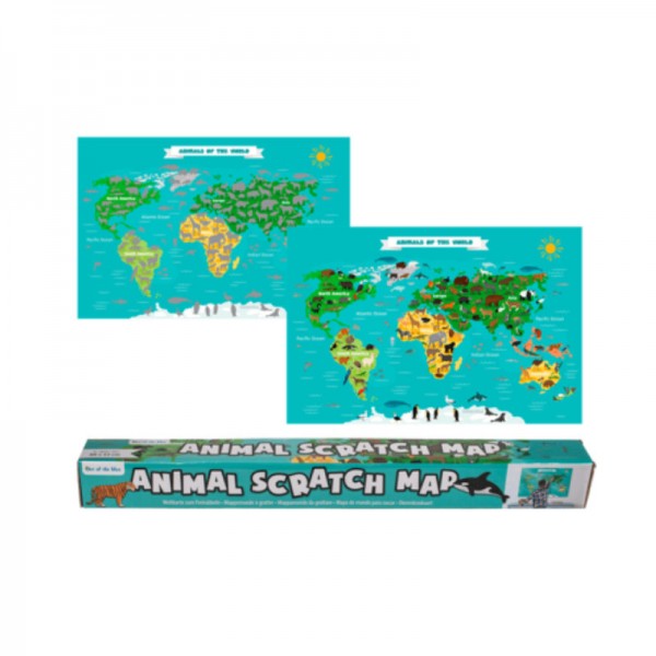 Weltkarte Animal Scratch Map