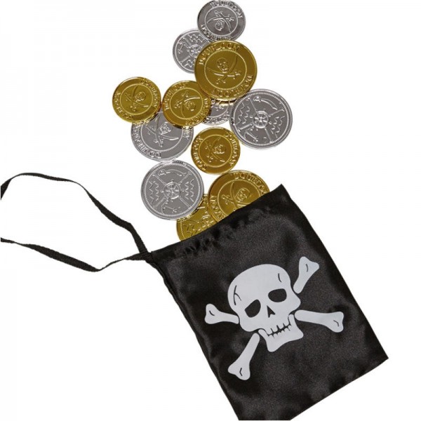 Piraten-Set Münzen und Beutel
