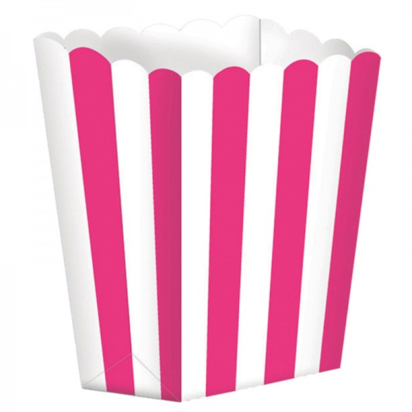 Popcornboxen pink und weiss gestreift, 5 Stk.