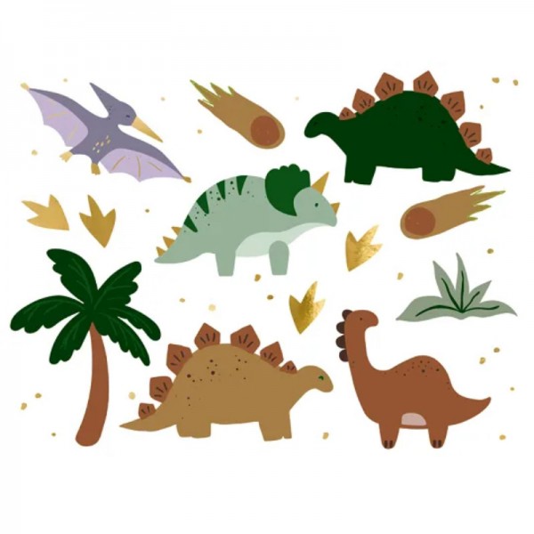Tatouages Dinosaures Mix, 13 pièces