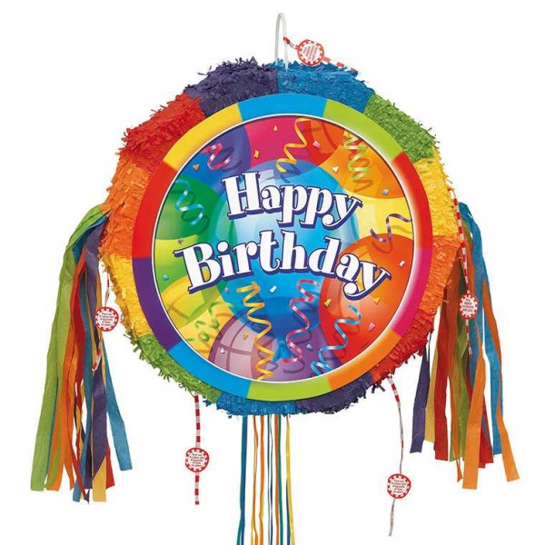 Zieh-Piñata Trommel HAPPY BIRTHDAY