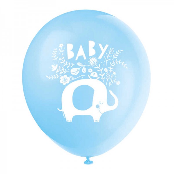 Luftballons Babyfant blau, 8 Stk.