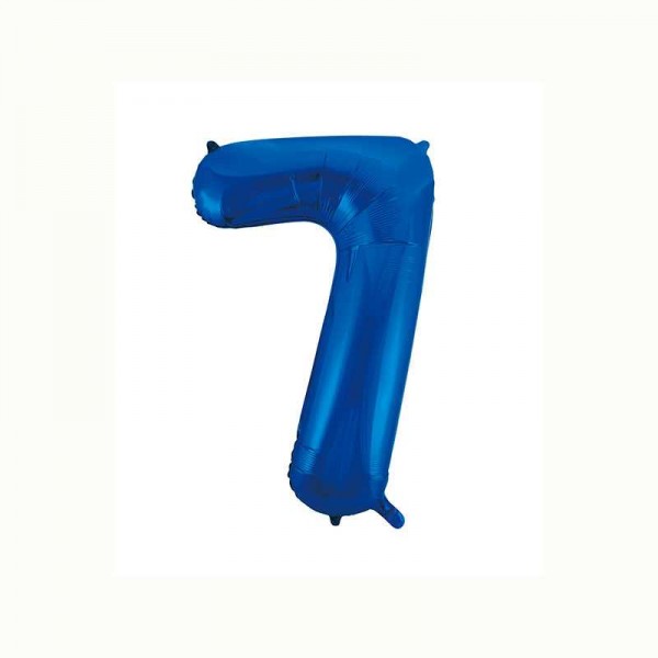 Folienballon Zahl 7 metallic-blau, 1 Stk.