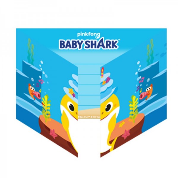 Einladungskarten Baby Shark, 8 Stk.