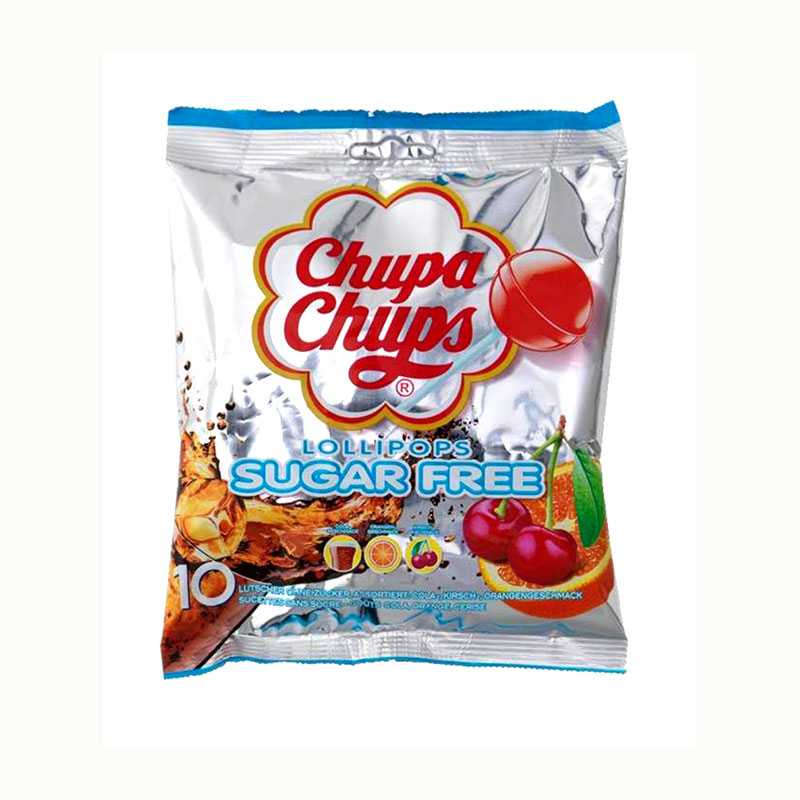 Chupa Chups sucettes sans sucre, 10 pcs.