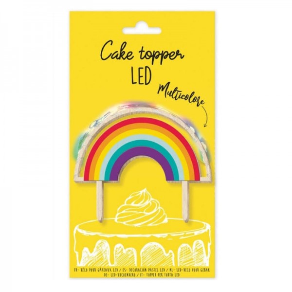 Cake Topper Regenbogen LED