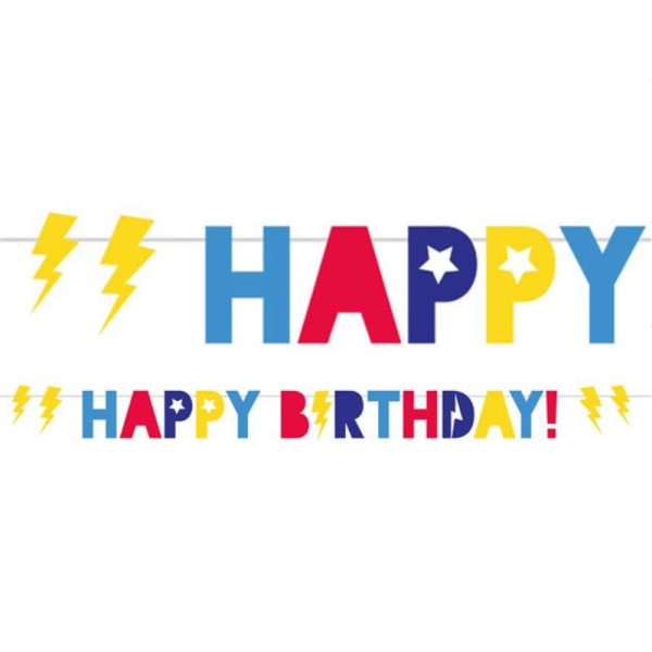 Girlande Happy Birthday Super Hero