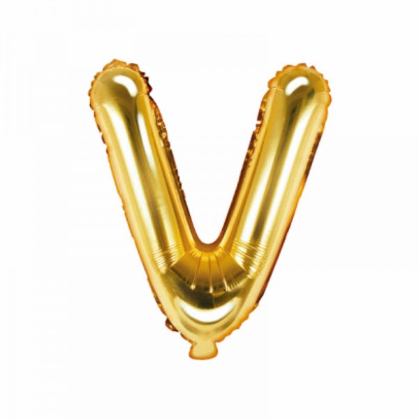 "Folienballon Buchstabe ""V"" gold, 1 Stk."