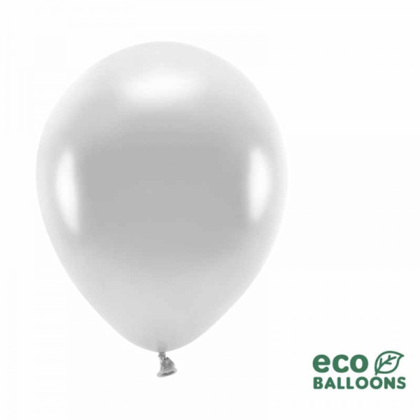 Luftballons Öko metallic silber, 10 Stk.