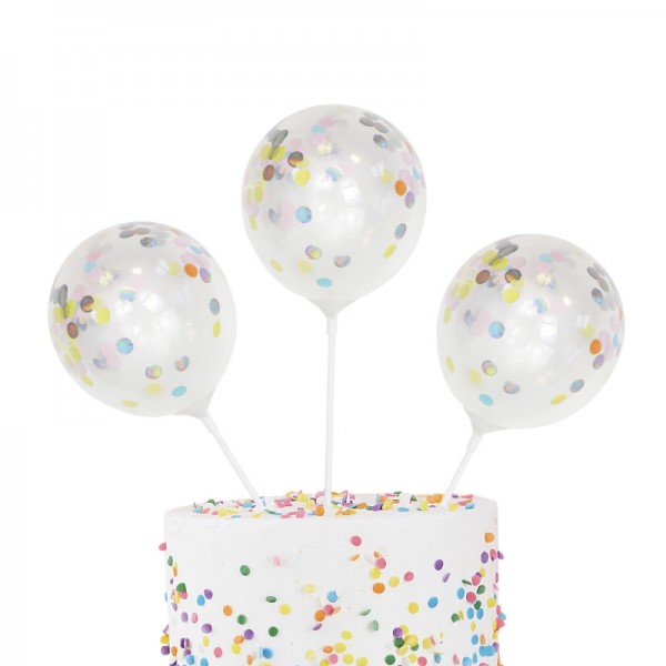 Cake Topper ballons confettis, 5 pcs.