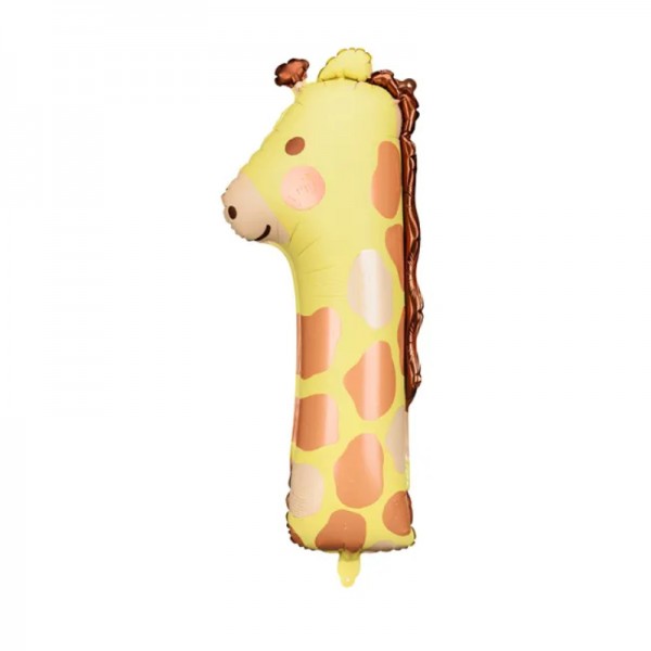 Folienballon Zahl 1 Giraffe