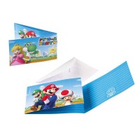Einladungskarten Super Mario Bros., 8 Stk.