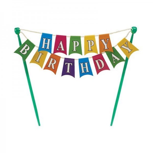 Cake Topper Happy Birthday coloré