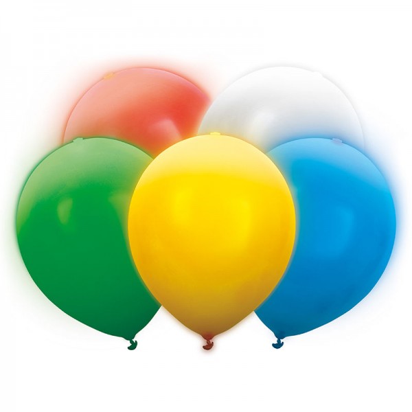 Luftballons LED farbig, 5 Stk.