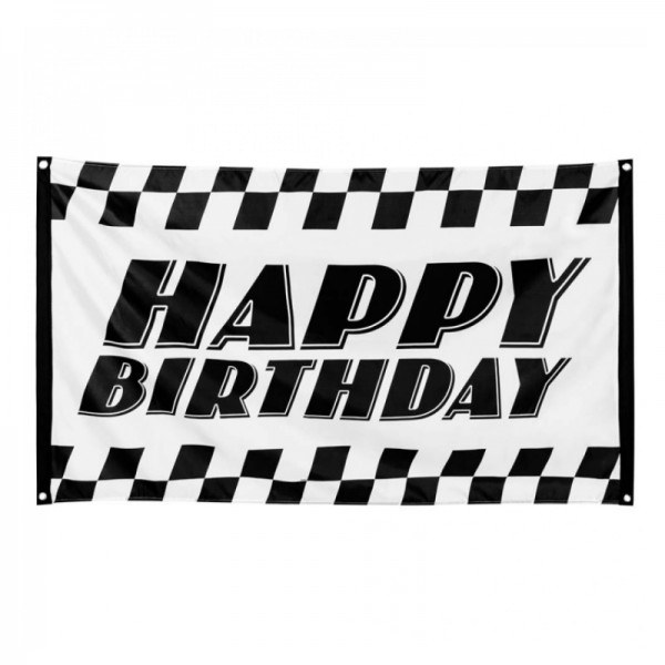 Fahne Happy Birthday Autorennen