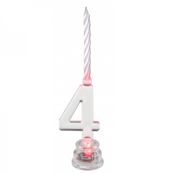 Bougie d'anniversaire LED numéro 4
